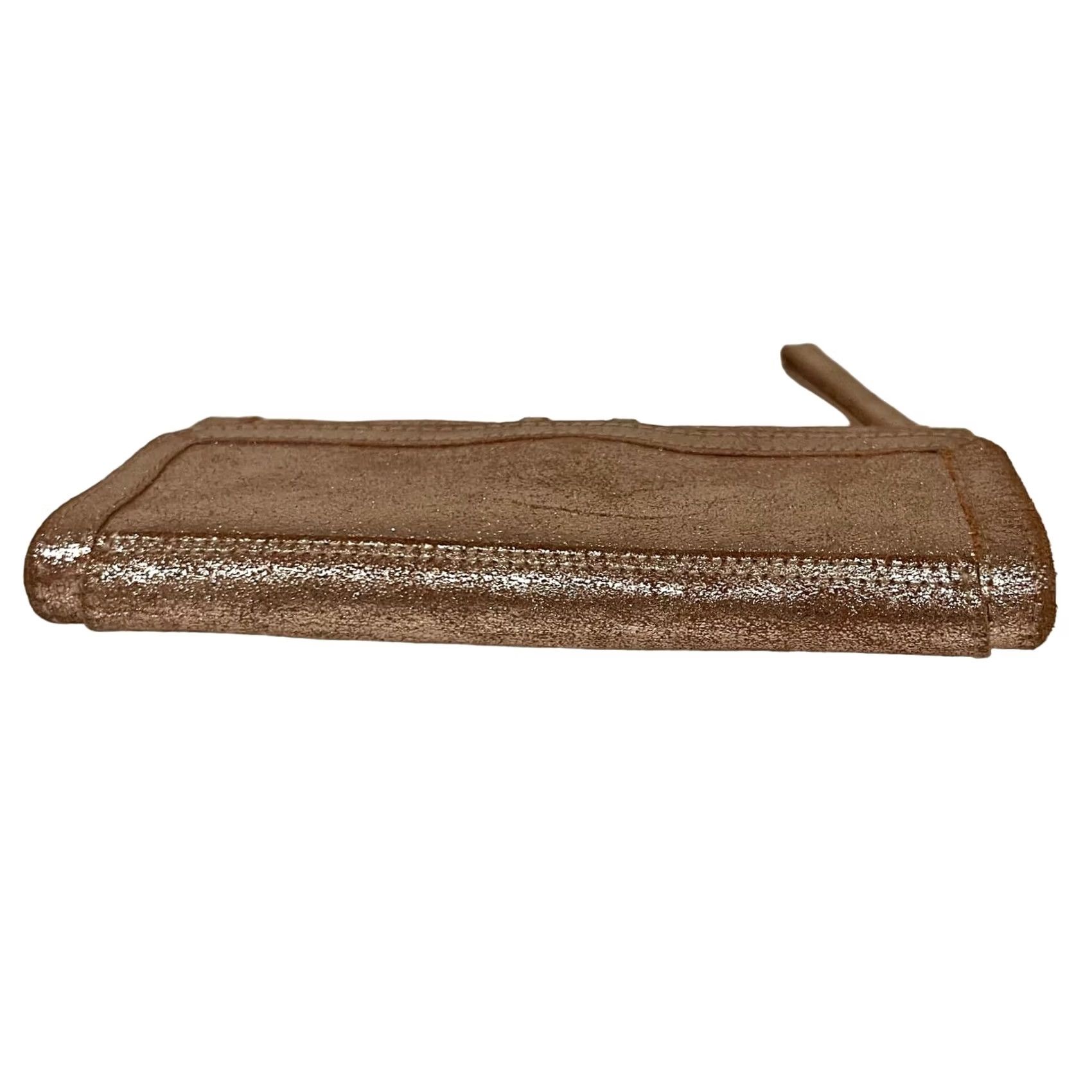 ESPIRIT Indie Spirit Wallet Wristlet Metallic Gold Leather Trifold Snap Close Women Gold Wristlet Size ONE SIZE - 7 Thumbnail