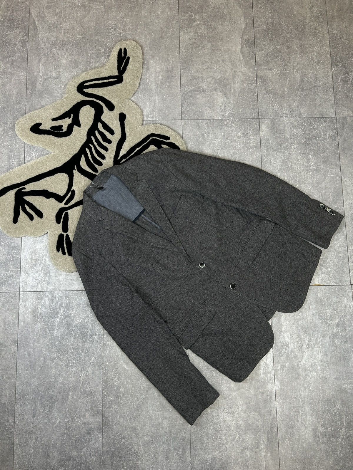 Hugo Boss × Vintage Mens Hugo Boss Blazer grey luxury jacket slim fit 42R / 52 Size 42R - 14 Thumbnail