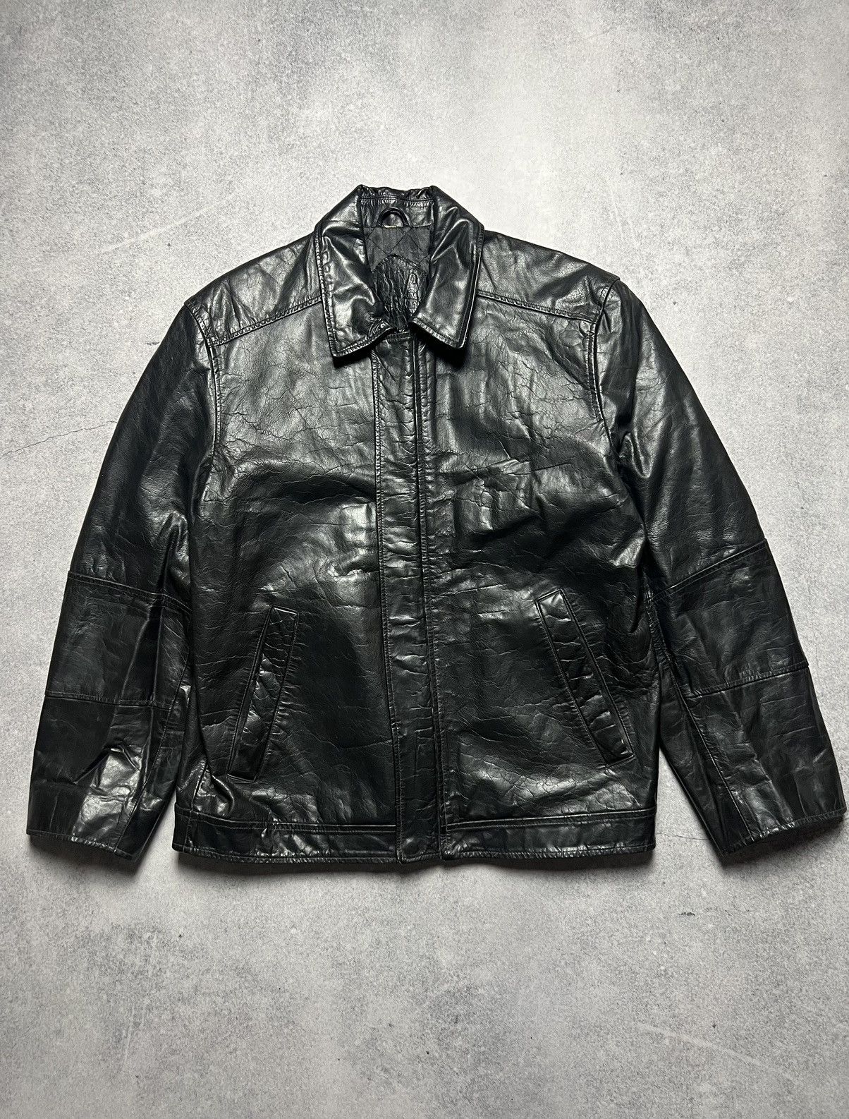 Japanese Brand Vintage Leather Faded Racing Motorcycle Jacket Size US L / EU 52-54 / 3 - 1 Thumbnail