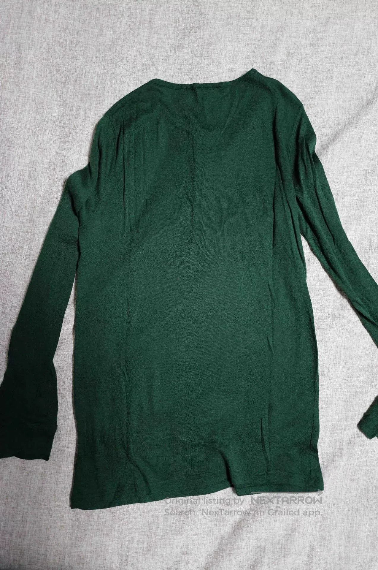 Balmain Balmain Emerald Green Wool Distressed Henley T. Size US M / EU 48-50 / 2 - 2 Thumbnail