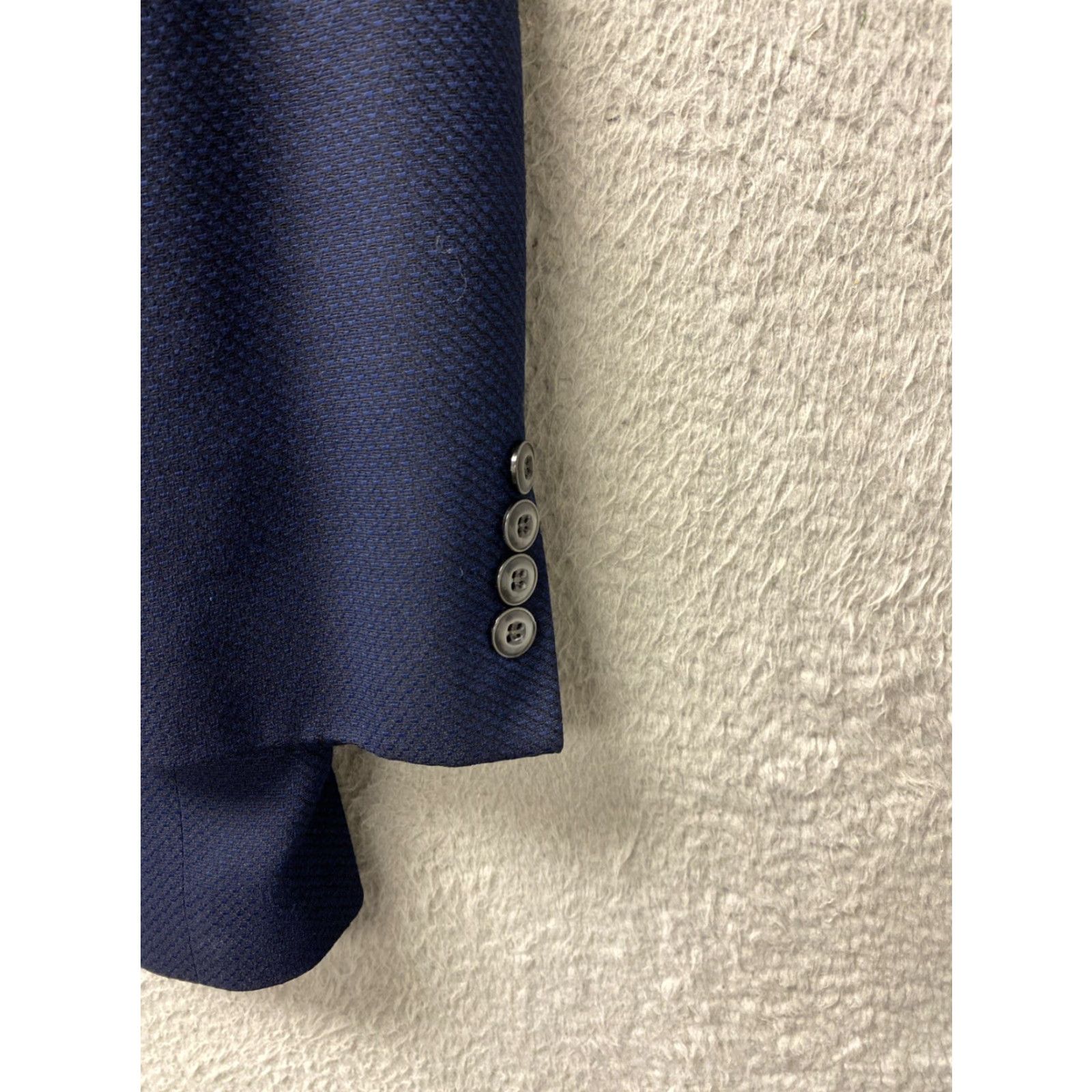 Vintage VINTAGE Savile Row Men's Blazer Jacket Sport Coat 42R Navy Viscose Bamboo Formal Suit Size 42R - 3 Thumbnail