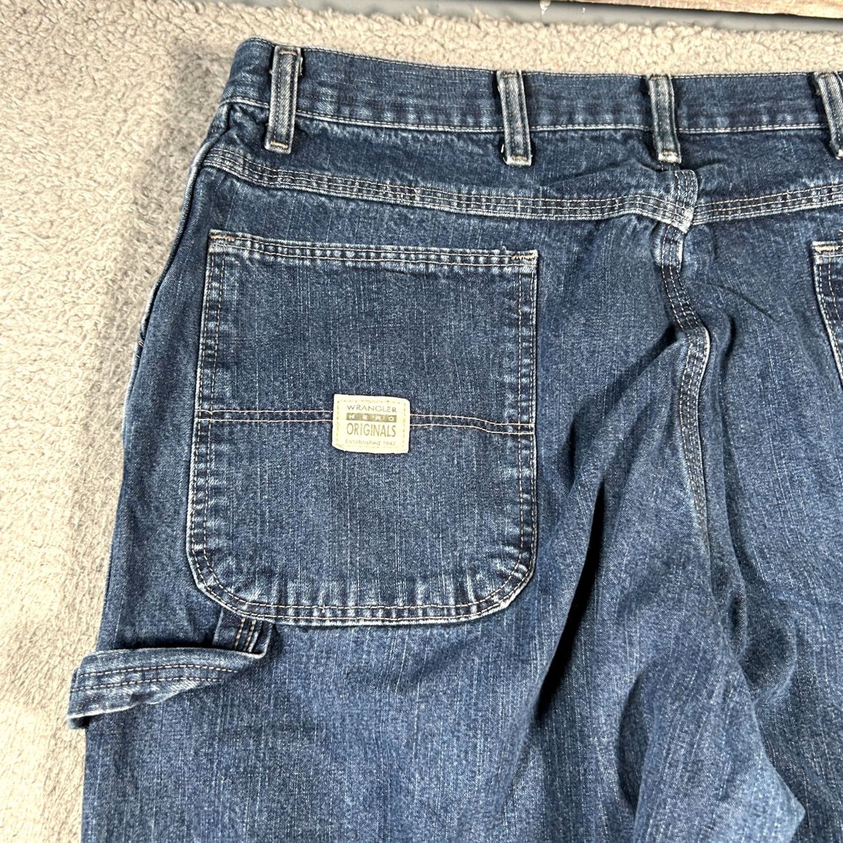 Wrangler VTG Wrangler Hero Carpenter Jeans Men 34x32 Blue Denim Straight Workwear Utility Size US 34 / EU 50 - 5 Thumbnail