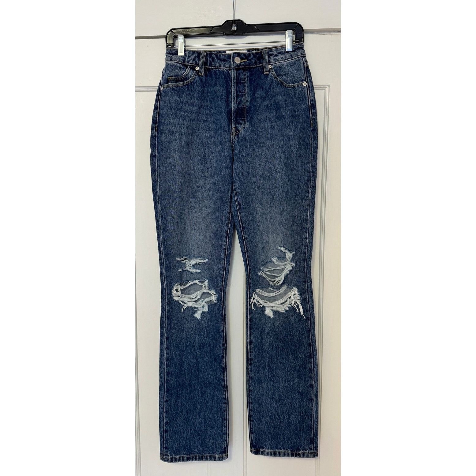Rolla's NWT Rolla's High Rise Classic Straight Distressed Jeans Size 25" / US 0 / IT 36 - 2 Thumbnail