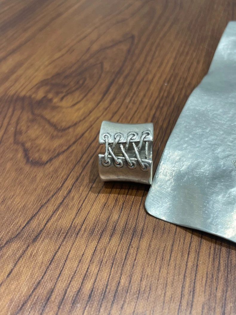 Jean Paul Gaultier Jean Paul GAULTIER Silver Lace-Up Ring Size ONE SIZE - 1 Thumbnail
