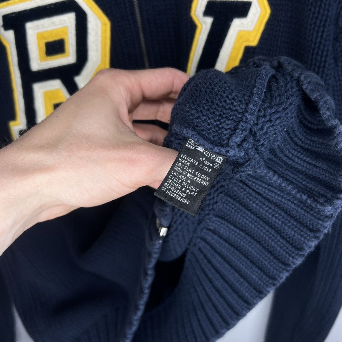 Polo Ralph Lauren × Ralph Lauren × Vintage Vintage Ralph Lauren Chunky Heavy Knit Jacket Zip Jumper Y2K Size US L / EU 52-54 / 3 - 8 Thumbnail