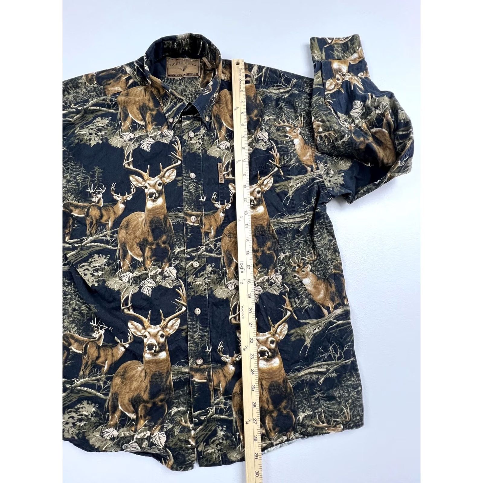 Vintage VINTAGE North River Shirt Mens XL Camo Brown Deer Wildlife Long Sleeve Button Up Heavy Size US XL / EU 56 / 4 - 7 Thumbnail