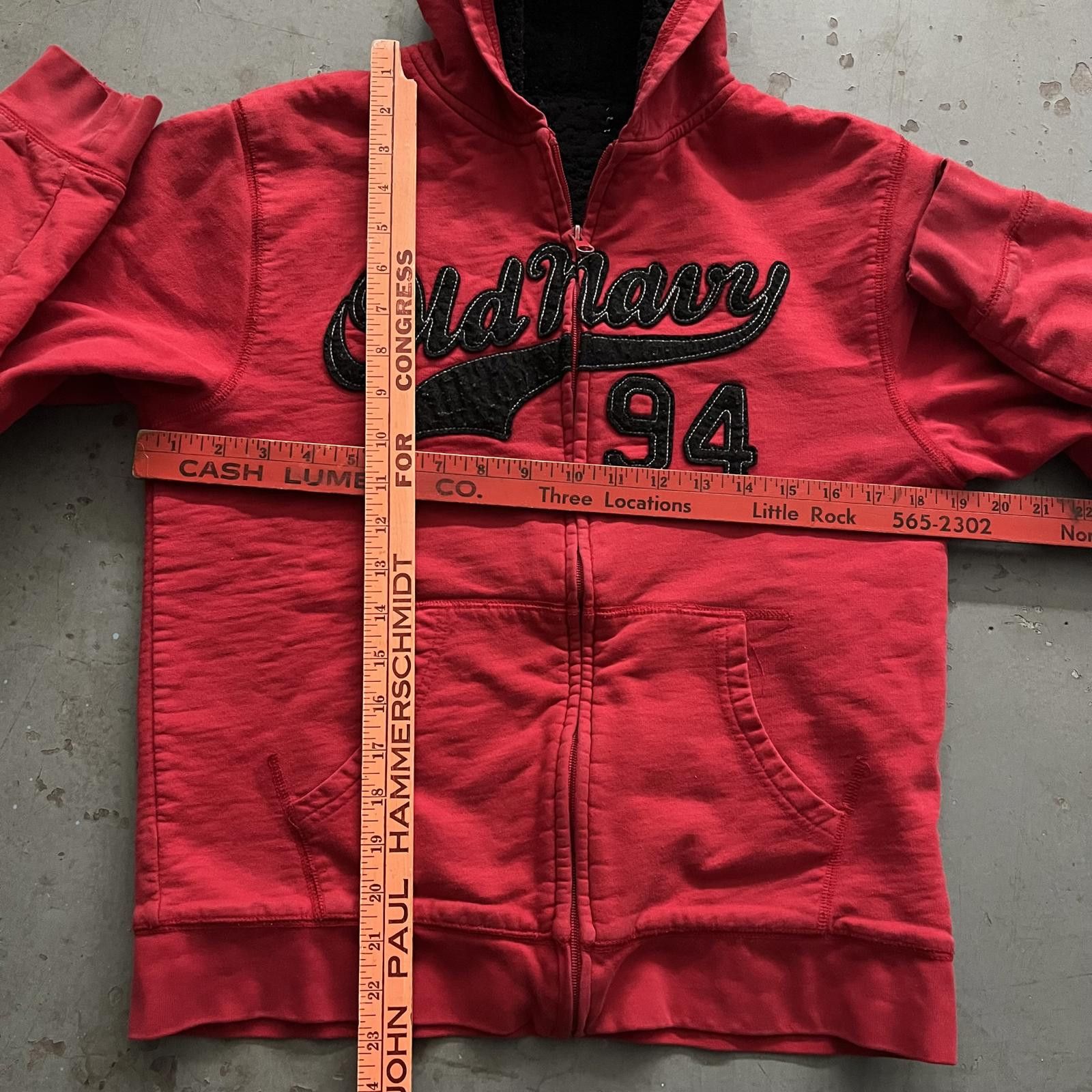 Old Navy × Vintage Vintage Y2K Old Navy Sherpa Lined Full Zip Grunge Red Hoodie Size US XS / EU 42 / 0 - 3 Thumbnail