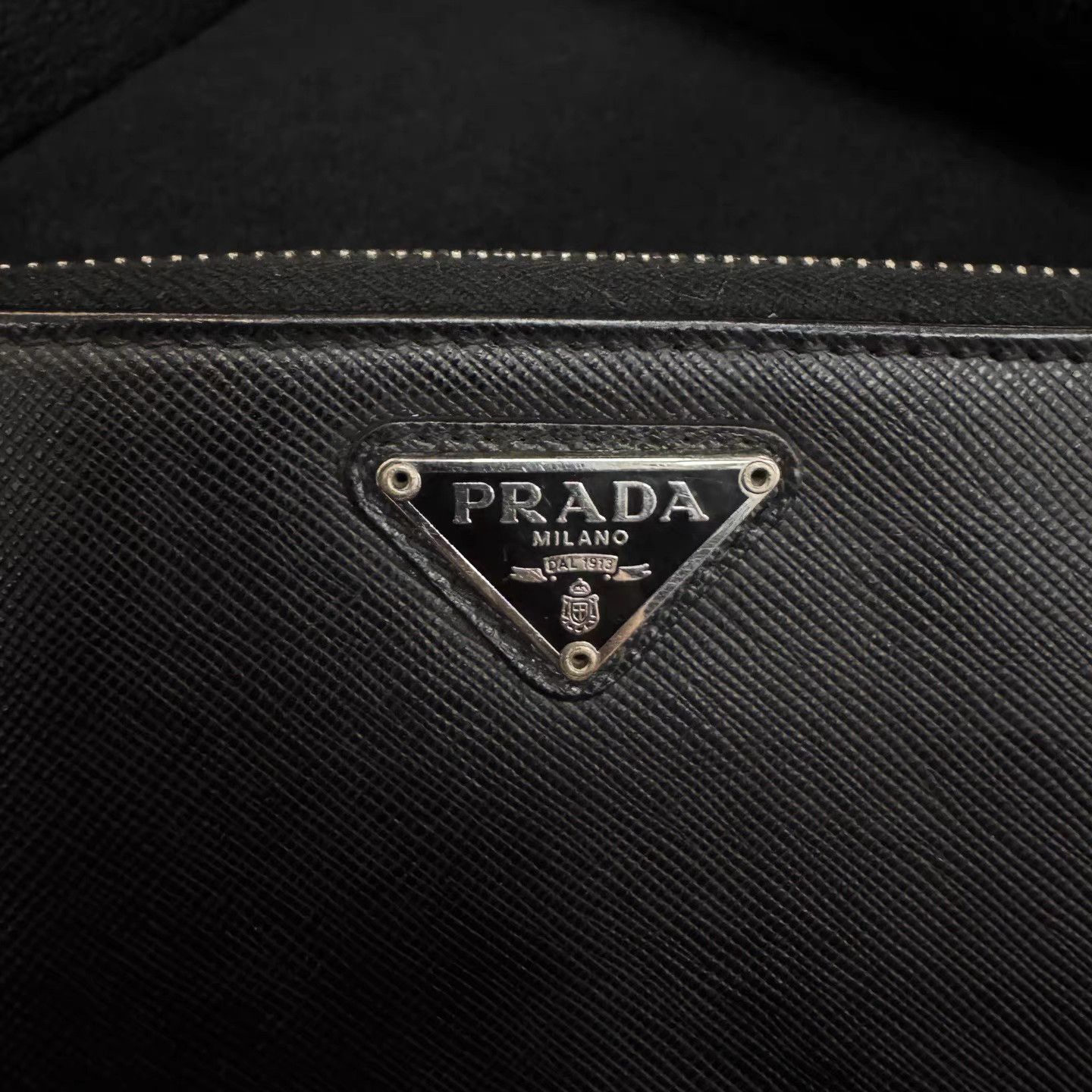 Prada PRADA Long Black Wallet with Triangle Metal Logo K15 Size ONE SIZE - 5 Thumbnail