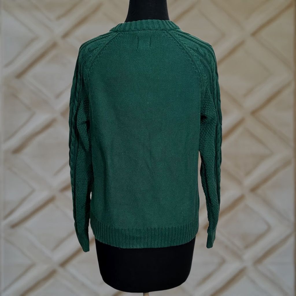 Gap GAP Forest Green Cable Knit Sweater Crew Neck Winter Pullover Womens Small Size S / US 4 / IT 40 - 1 Thumbnail