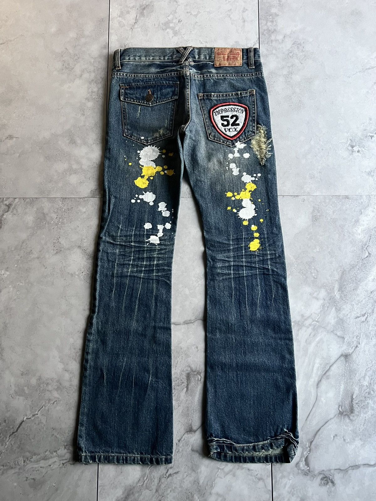 Japanese Brand Buzz Spunky Paint Splatter Embroidered Jeans Size US 30 / EU 46 - 4 Thumbnail