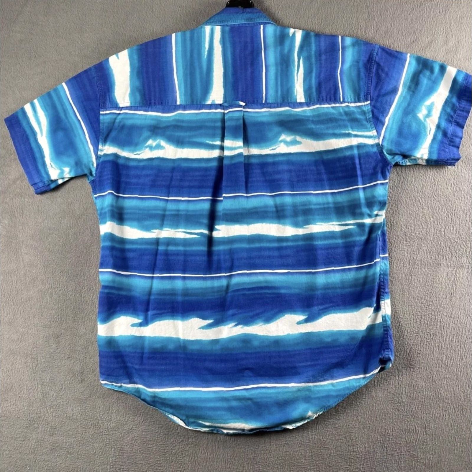 Ralph Lauren Chaps Ralph Lauren Shirt Mens L Blue Striped Short Sleeve Button-Up Casual Shirt Size US L / EU 52-54 / 3 - 2 Thumbnail