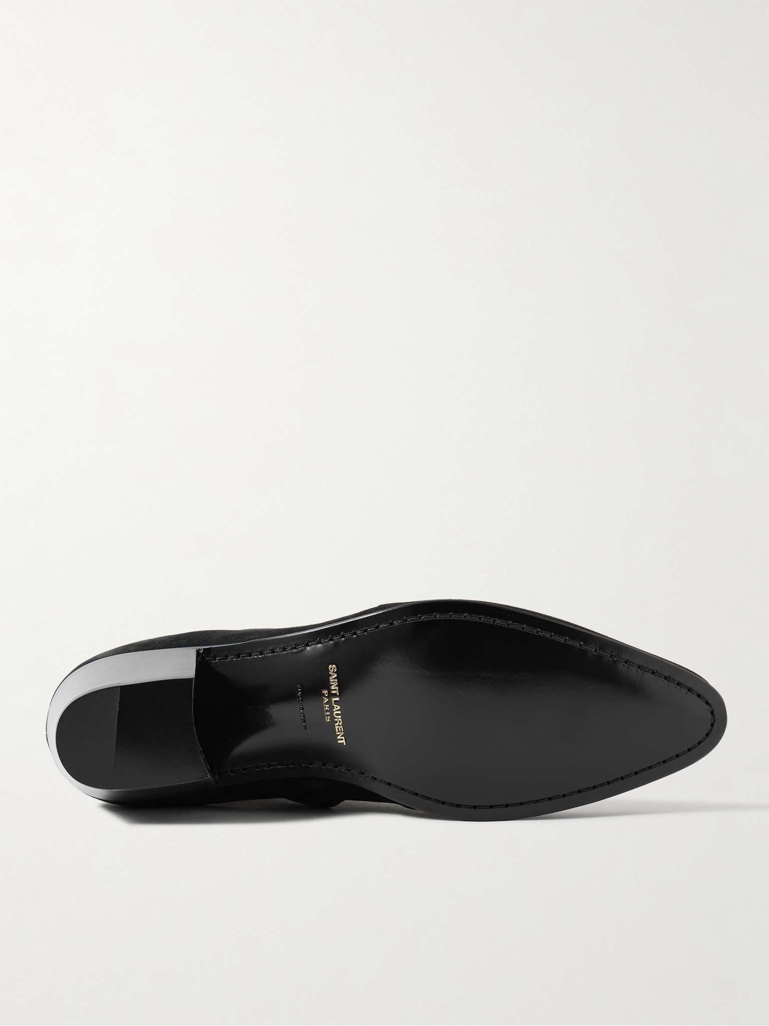 Saint Laurent Paris o1b1hav110426 Vassili Boots in Shimmering Suede in Black Size US 10 / EU 43 - 3 Thumbnail