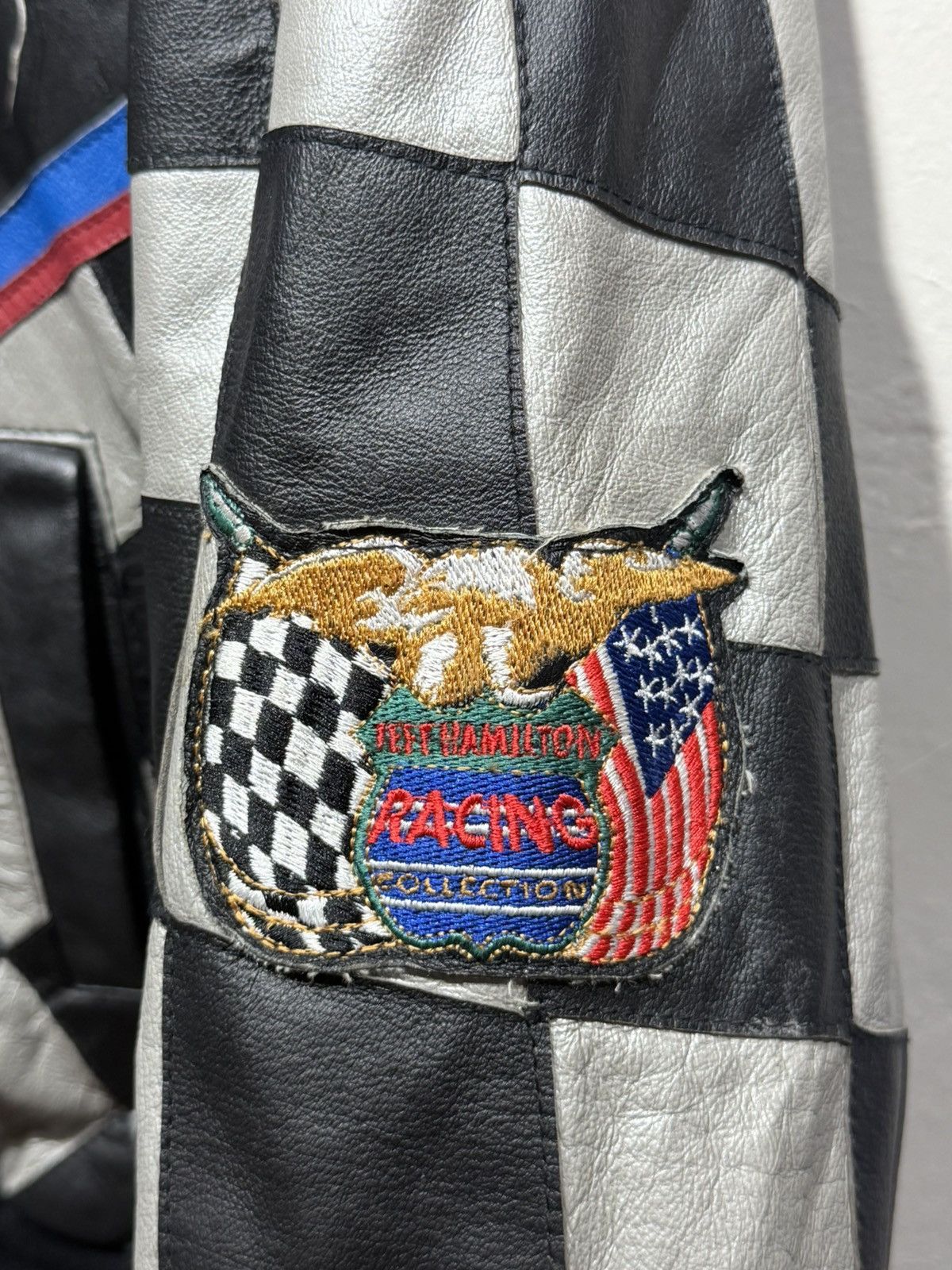 Jeff Hamilton Vintage Jeff Hamilton Nascar Leather jacket Size US L / EU 52-54 / 3 - 7 Thumbnail