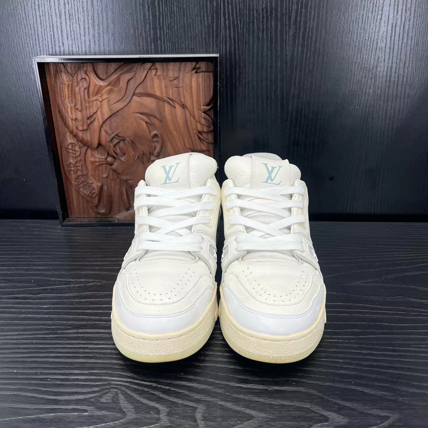 Louis Vuitton LV Trainer White Cement 4/38 Near New With Box Size US 7.5 / IT 37.5 - 4 Thumbnail