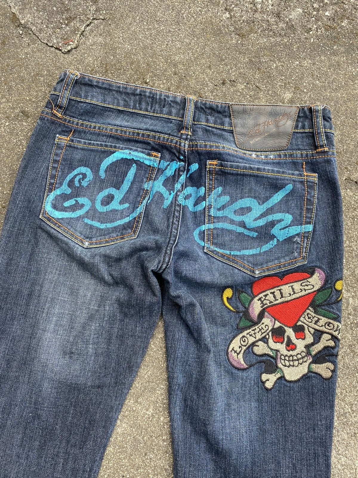 Christian Audigier × Ed Hardy × Vintage Christian Audigier Vintage Y2k Denim Pant Rare Hype Ed Hardy Size 27" / US 4 / IT 40 - 3 Thumbnail