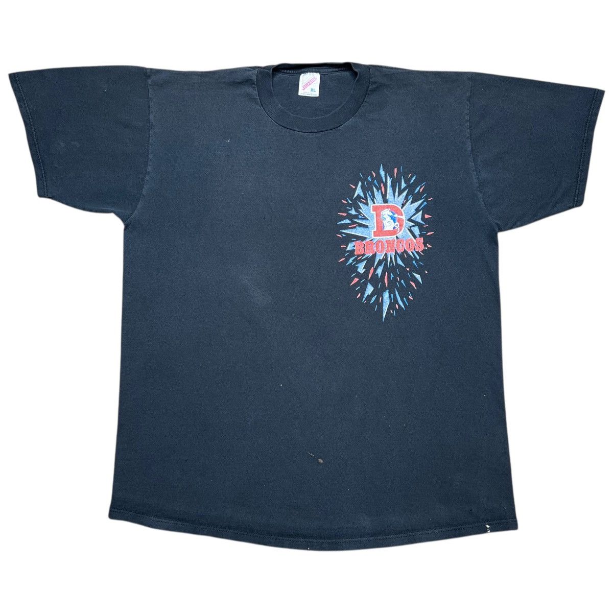 NFL × Vintage 90s NFL Denver Broncos Shattered Glass Mendez Sportswear Tee Size US XL / EU 56 / 4 - 2 Thumbnail