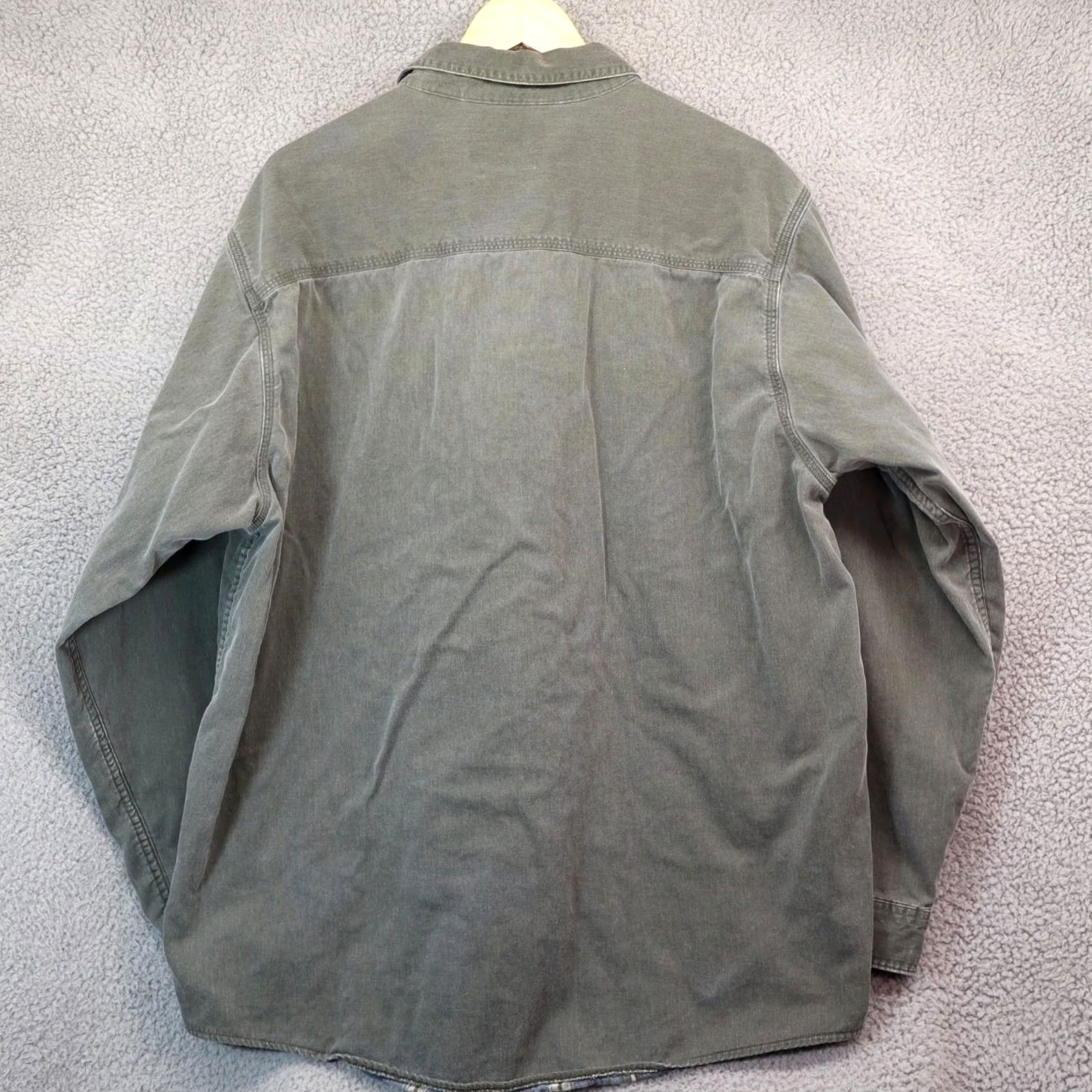 Vintage VINTAGE L.L. Bean Flannel Lined Chore Shirt Men XL Regular Grey Green Size US XL / EU 56 / 4 - 6 Thumbnail
