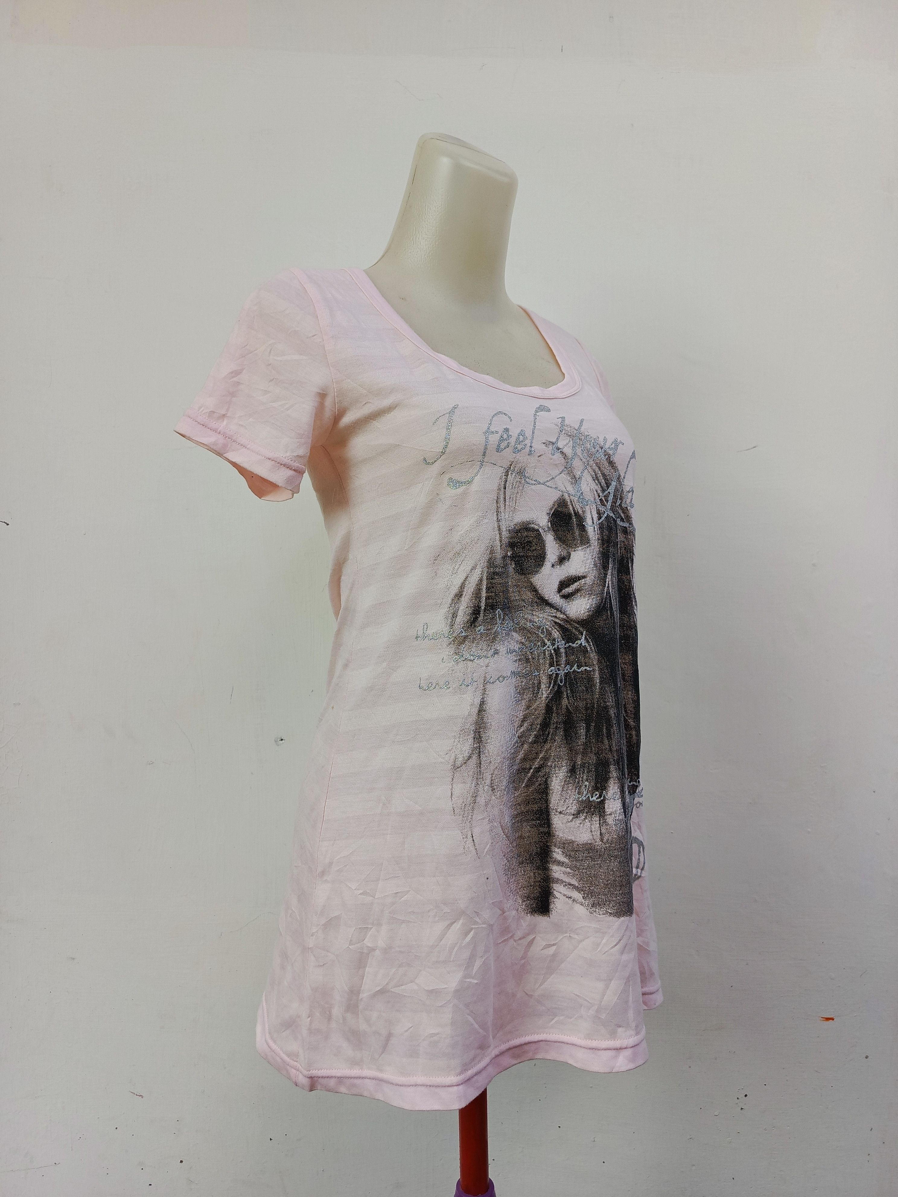 Japanese Brand Spinkle Pink Graphic Tee Y2K Girl Print Size M / US 6-8 / IT 42-44 - 3 Thumbnail