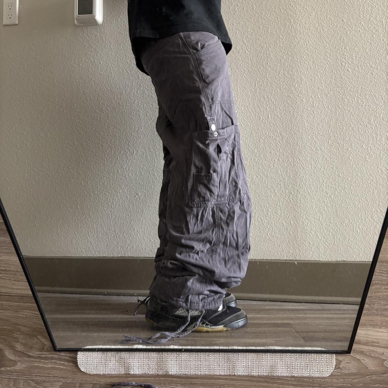 Japanese Brand Crazy Vintage Y2K/2000s Baggy Grey Streetwear Skater Style Cargo Pants! 29x29 Size US 29 - 2 Thumbnail
