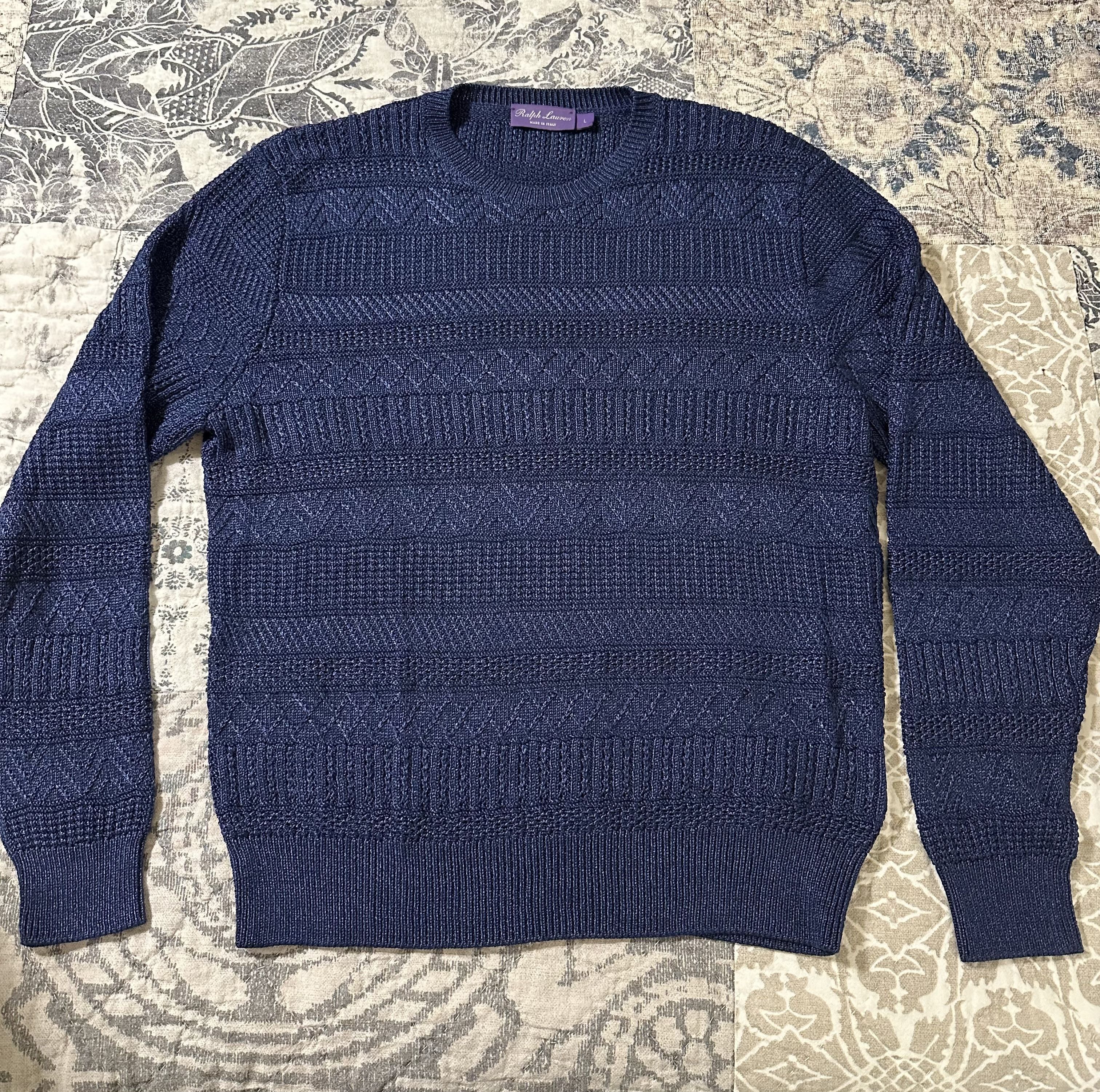 Ralph Lauren Purple Label Ralph Lauren Purple Label Silk/Linen Cable Knit Sweater Size US L / EU 52-54 / 3 - 1 Thumbnail