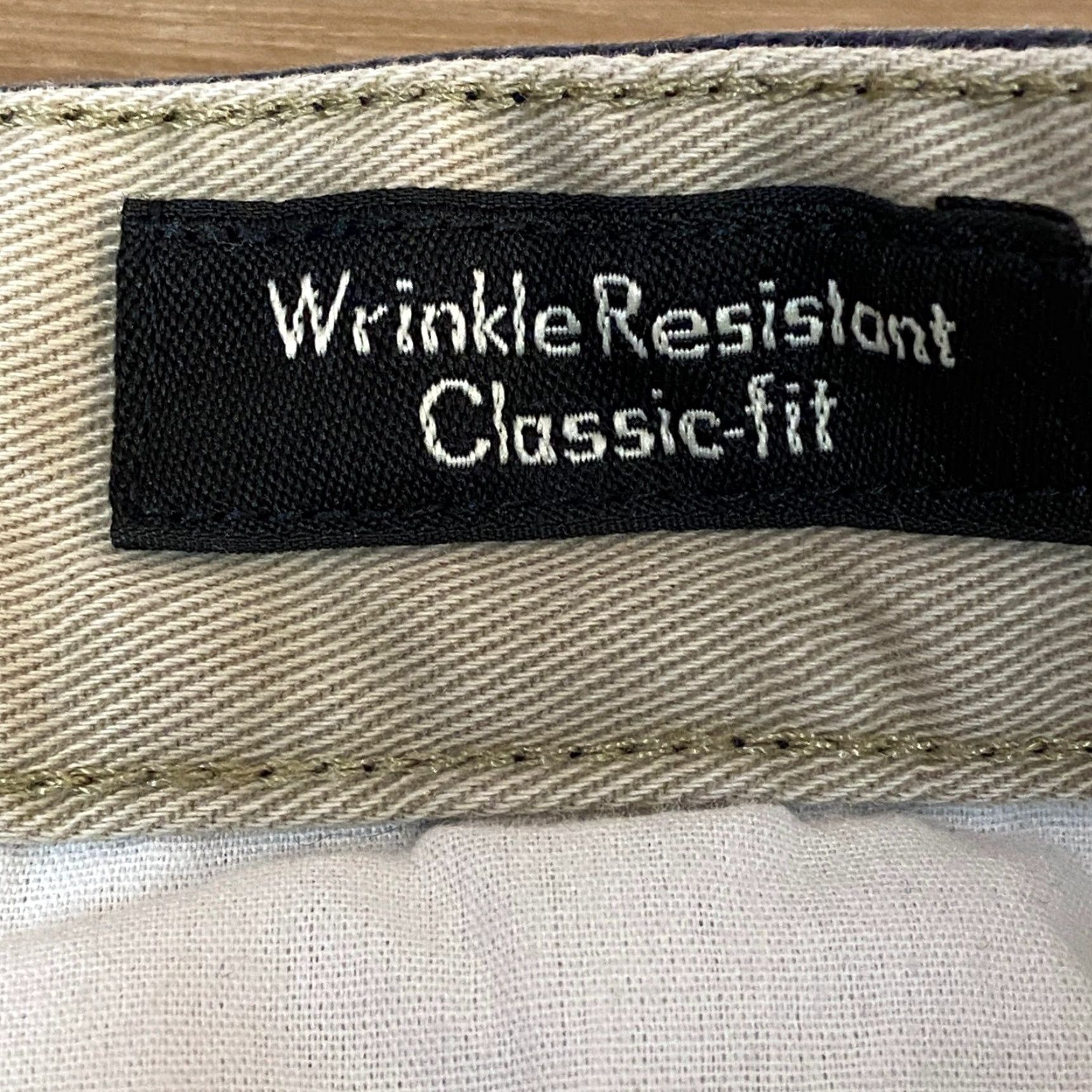 Eddie Bauer Eddie Bauer Mens Chino Pants Pleated Classic Fit Wrinkle Resistant Gray 35x30 Slant Pockets Work Casual Navy Blue Cotton Blend Button Zip Regular Mens Size US 35 - 4 Thumbnail