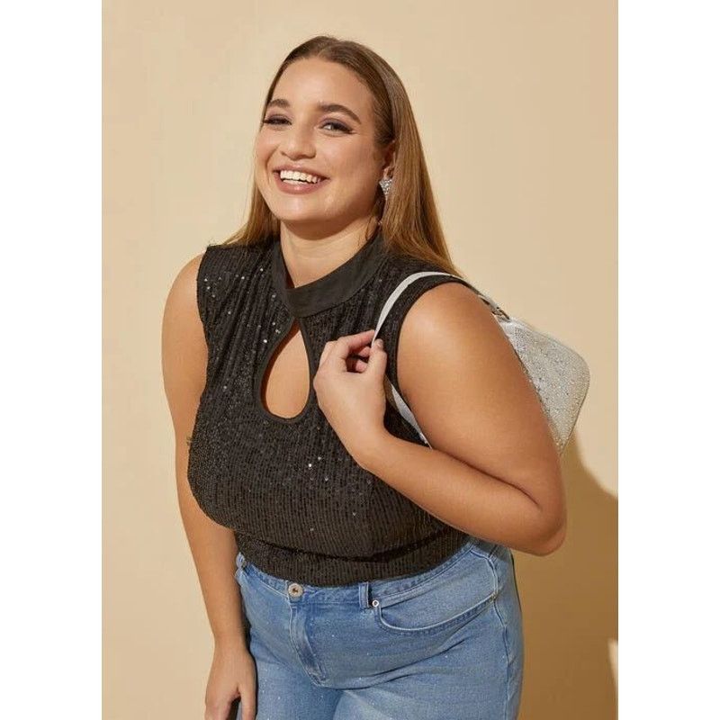 Other PLUS Size 30/32W | Sleeveless Sequined Bodysuit Size 4XL / US 24-26 - 6 Thumbnail