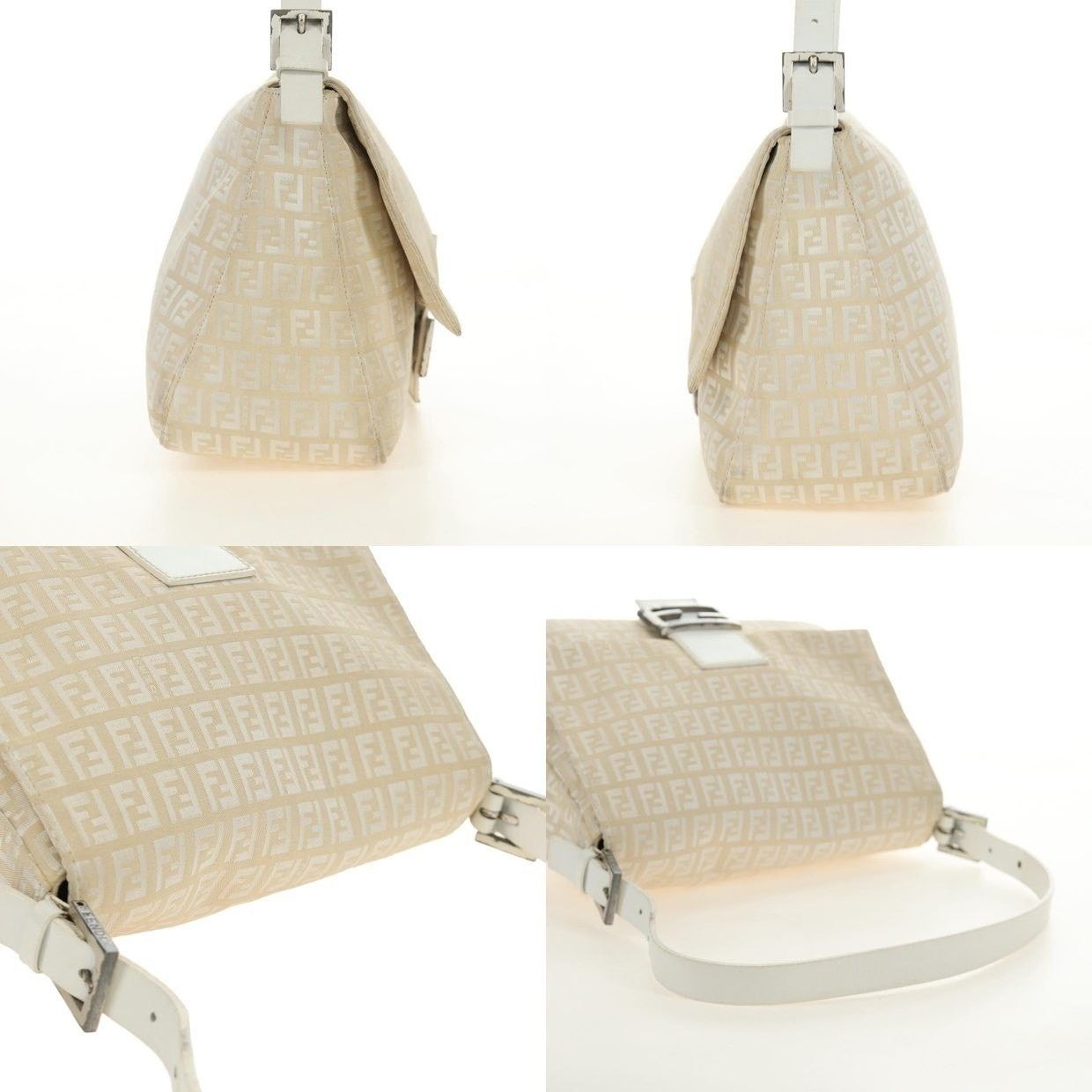 Fendi Fendi Zucchino Mamma Baguette Shoulder Bag White Size ONE SIZE - 14 Thumbnail