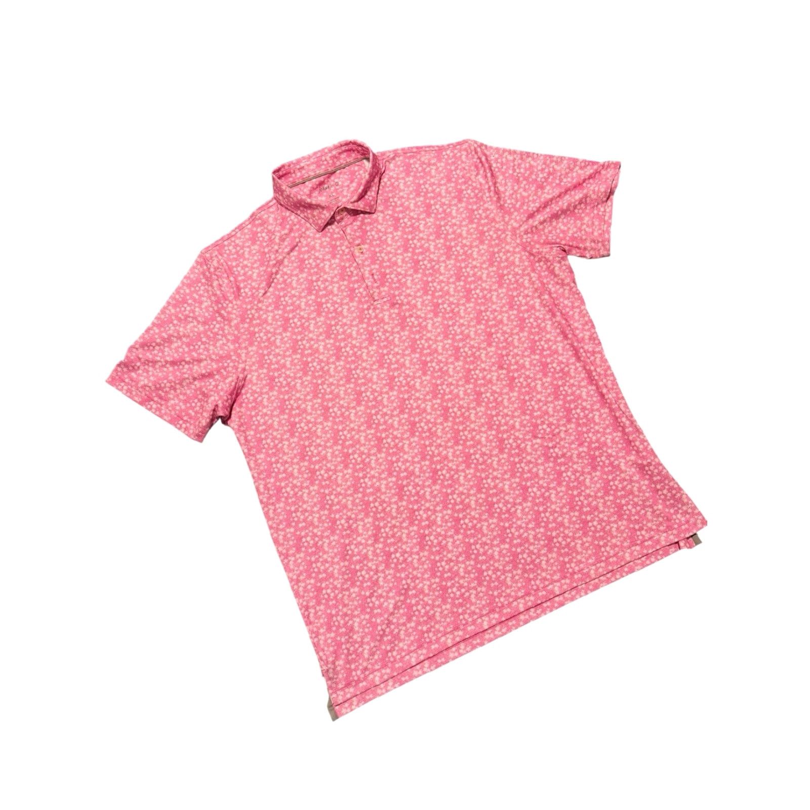 johnnie-O Johnnie O Polo Shirt Mens XL Pink Floral Print Short Sleeve Golf Stretch Size US XL / EU 56 / 4 - 3 Thumbnail