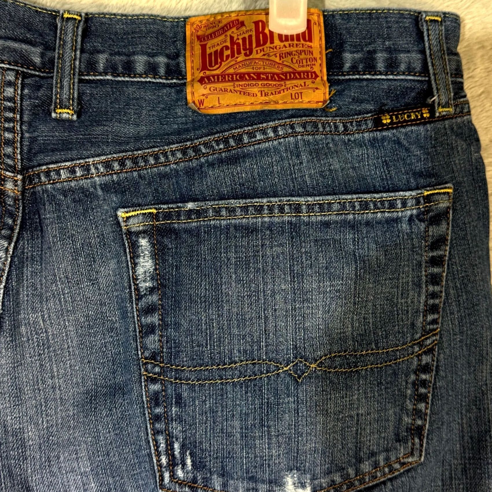 Lucky Brand VINTAGE Lucky Brand 361 Straight Leg Jeans Men 38 Blue Denim 5-Pocket Zip Fly 28 Inseam Mens Jeans Size US 38 / EU 54 - 7 Thumbnail