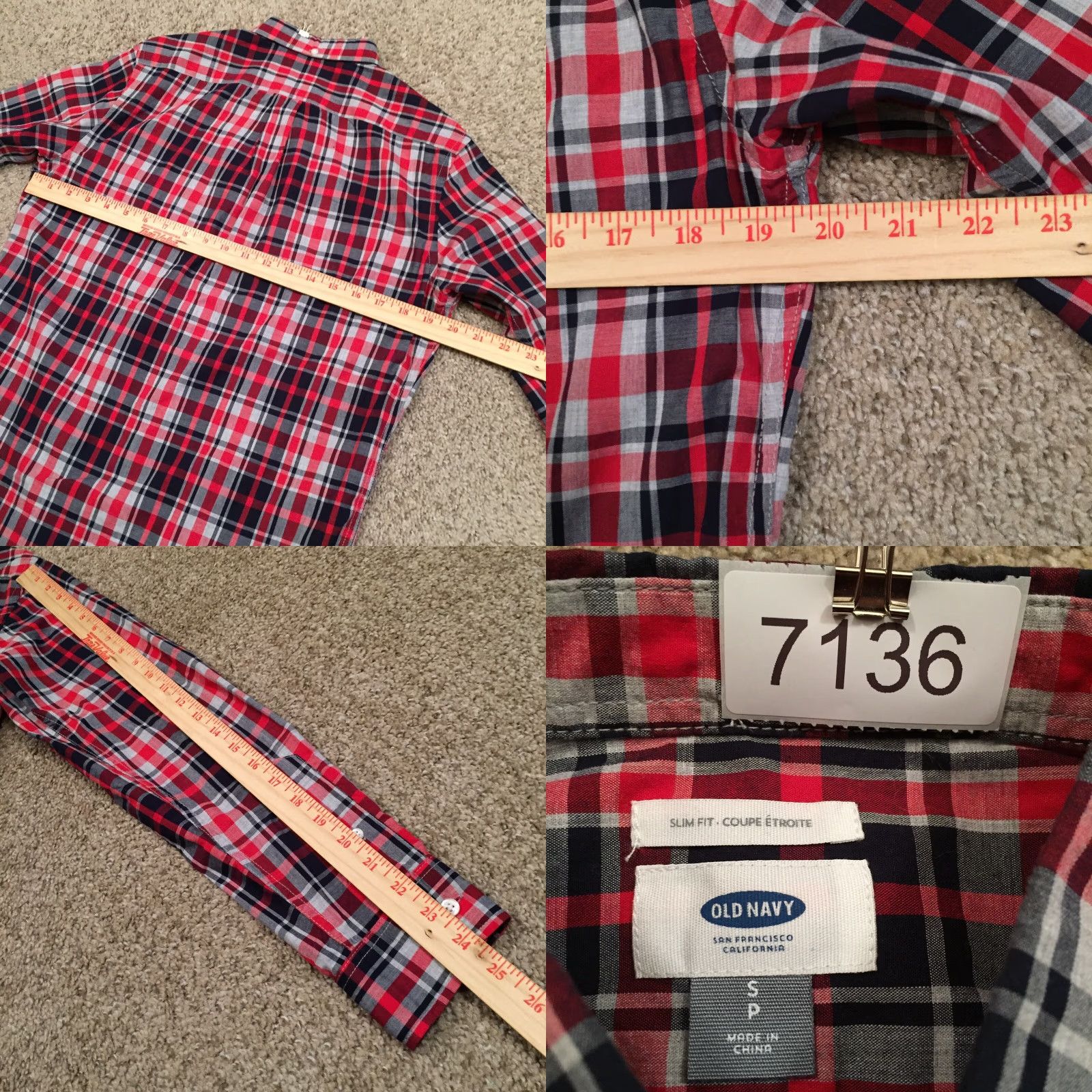 Old Navy Old Navy Shirt Mens Slim Red Black Plaid Long Sleeve Button-Up Size S Size US S / EU 44-46 / 1 - 8 Thumbnail