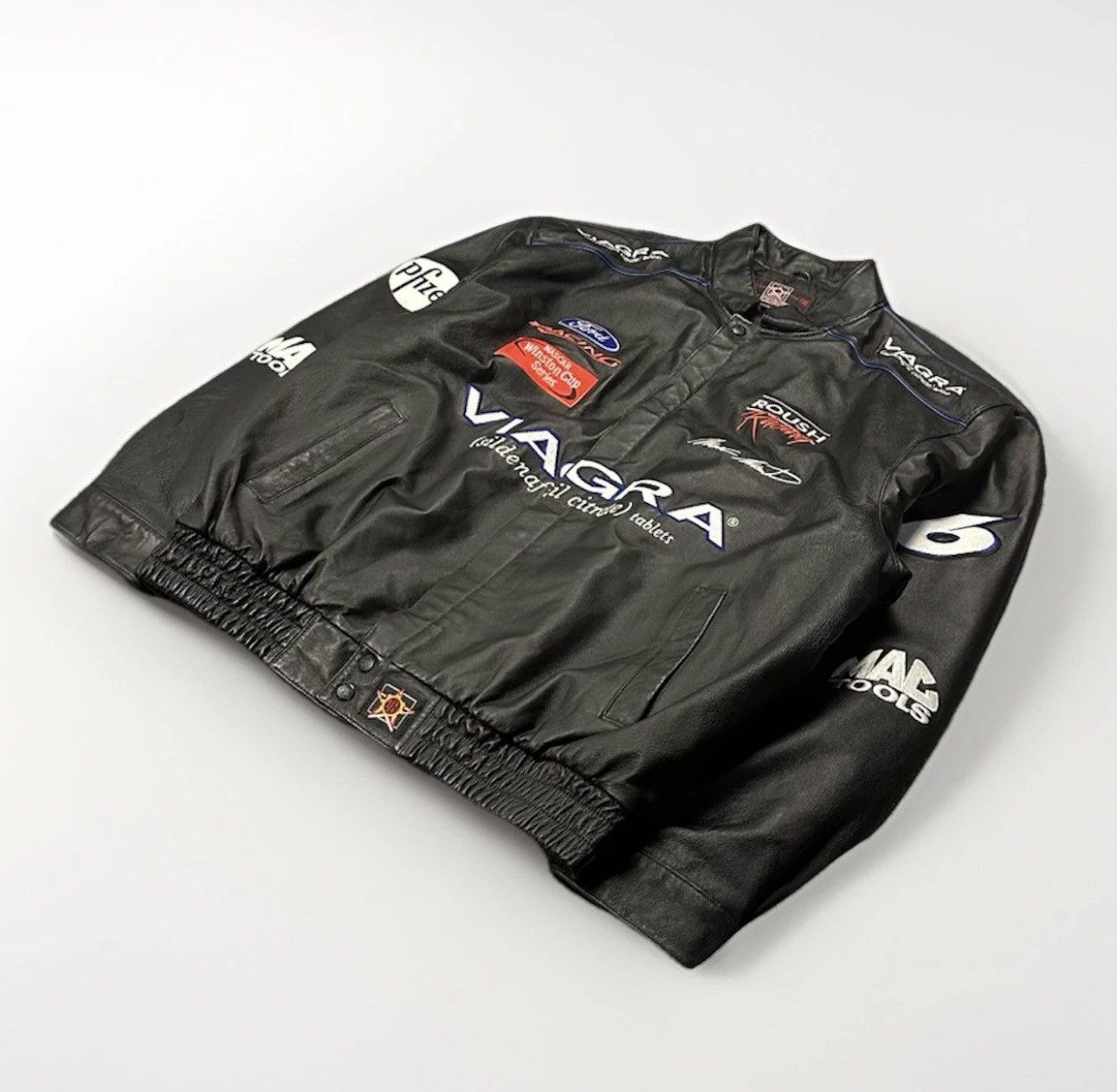 Jeff Hamilton 2XL Viagra Leather Jacket Jh Design Nascar Pfizer Drake Size US XXL / EU 58 / 5 - 2 Thumbnail