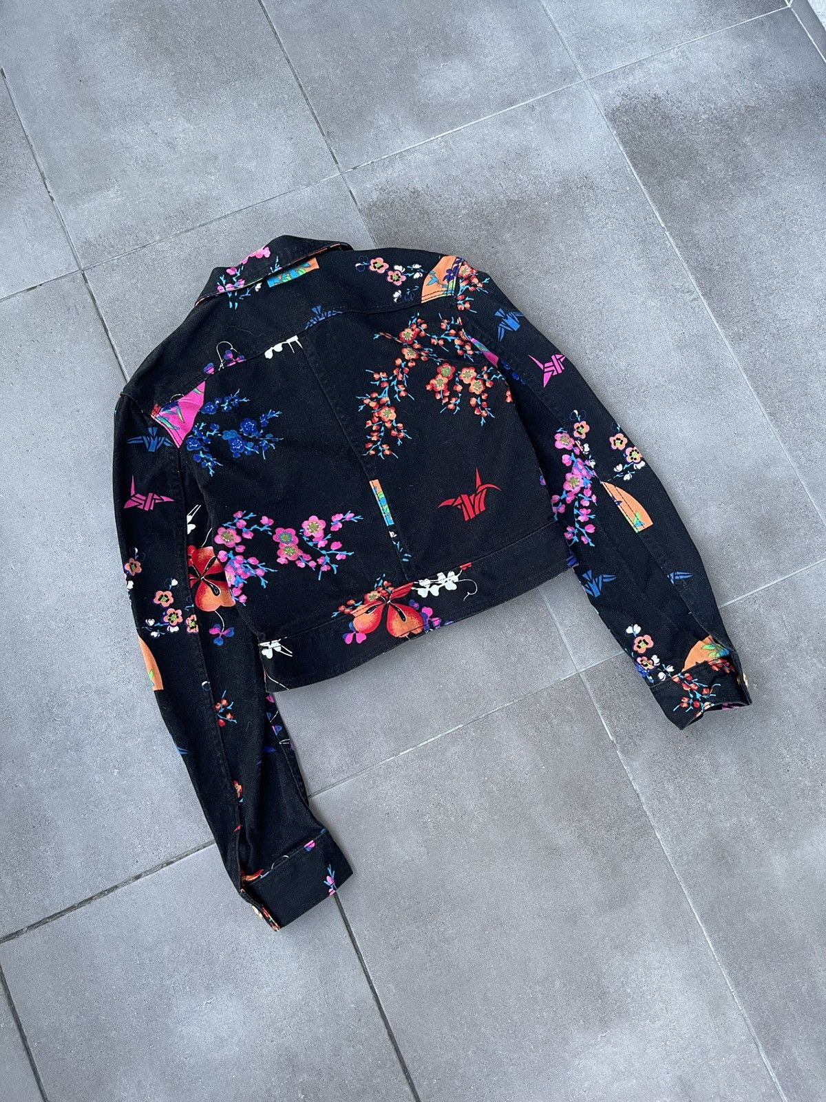 Versace AW11 Versace X H&M Abstract Printed Black Denim Jacket Size XS / US 0-2 / IT 36-38 - 8 Thumbnail