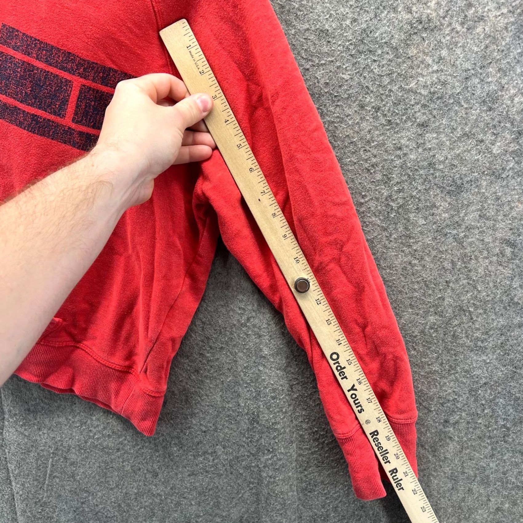 Tommy Hilfiger VINTAGE Tommy Hilfiger Hoodie Womens Large Red Fleece Pullover Sport Flag TH Sweatshirt Size L / US 10 / IT 46 - 6 Thumbnail