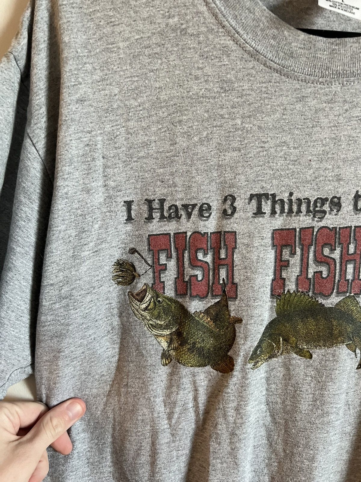 Vintage Vintage 90s Funny Fish Nature Bass Shirt Size US L / EU 52-54 / 3 - 2 Thumbnail
