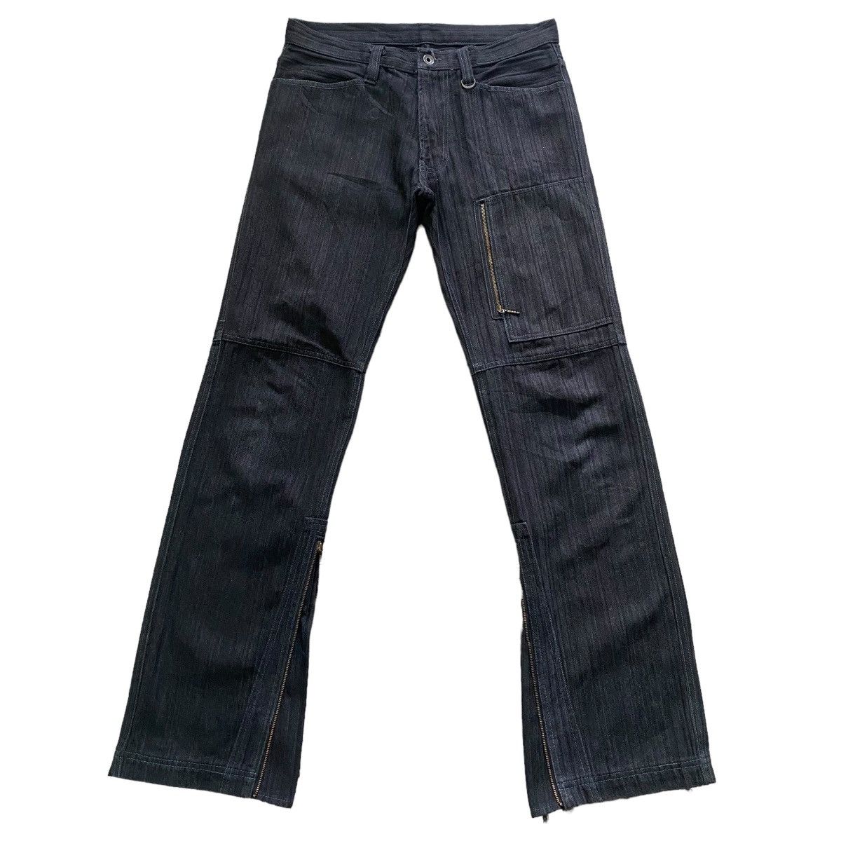 Japanese Brand NCFM Denim Cargo Zipper Flare Pant Size US 30 / EU 46 - 3 Thumbnail