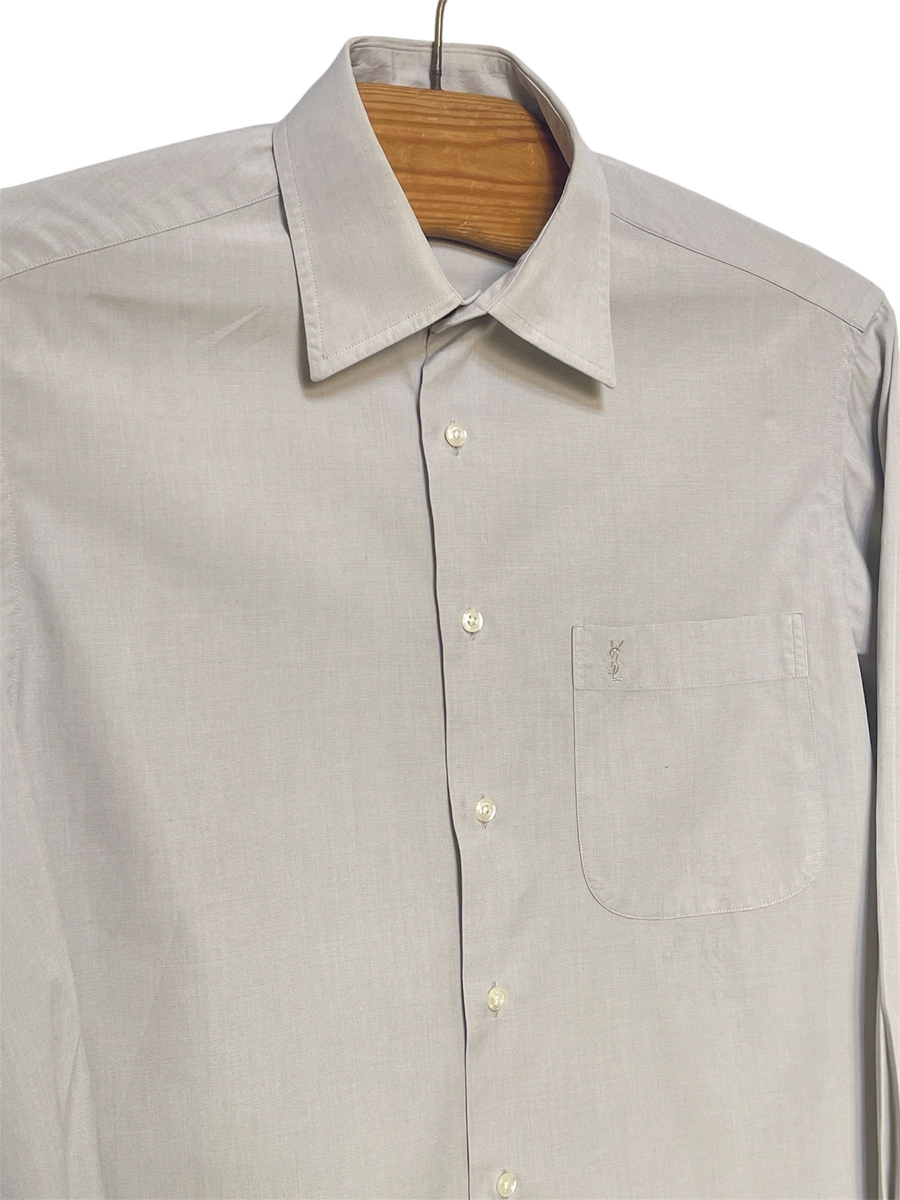 Yves Saint Laurent 🔥 YSL Yves Saint Laurent shirt size M beige grey cotton Size US M / EU 48-50 / 2 - 3 Thumbnail