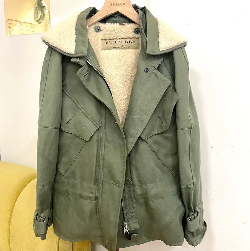 Burberry Burberry Women's Green Wool Short Jacket Size M / US 6-8 / IT 42-44 - 1 Thumbnail