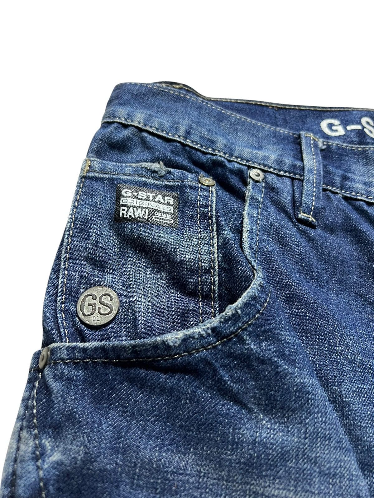 G-Star × If Six Was Nine 💥Punk💥G-star Raw 3301 Distress Blue Jeans Size US 32 / EU 48 - 5 Thumbnail