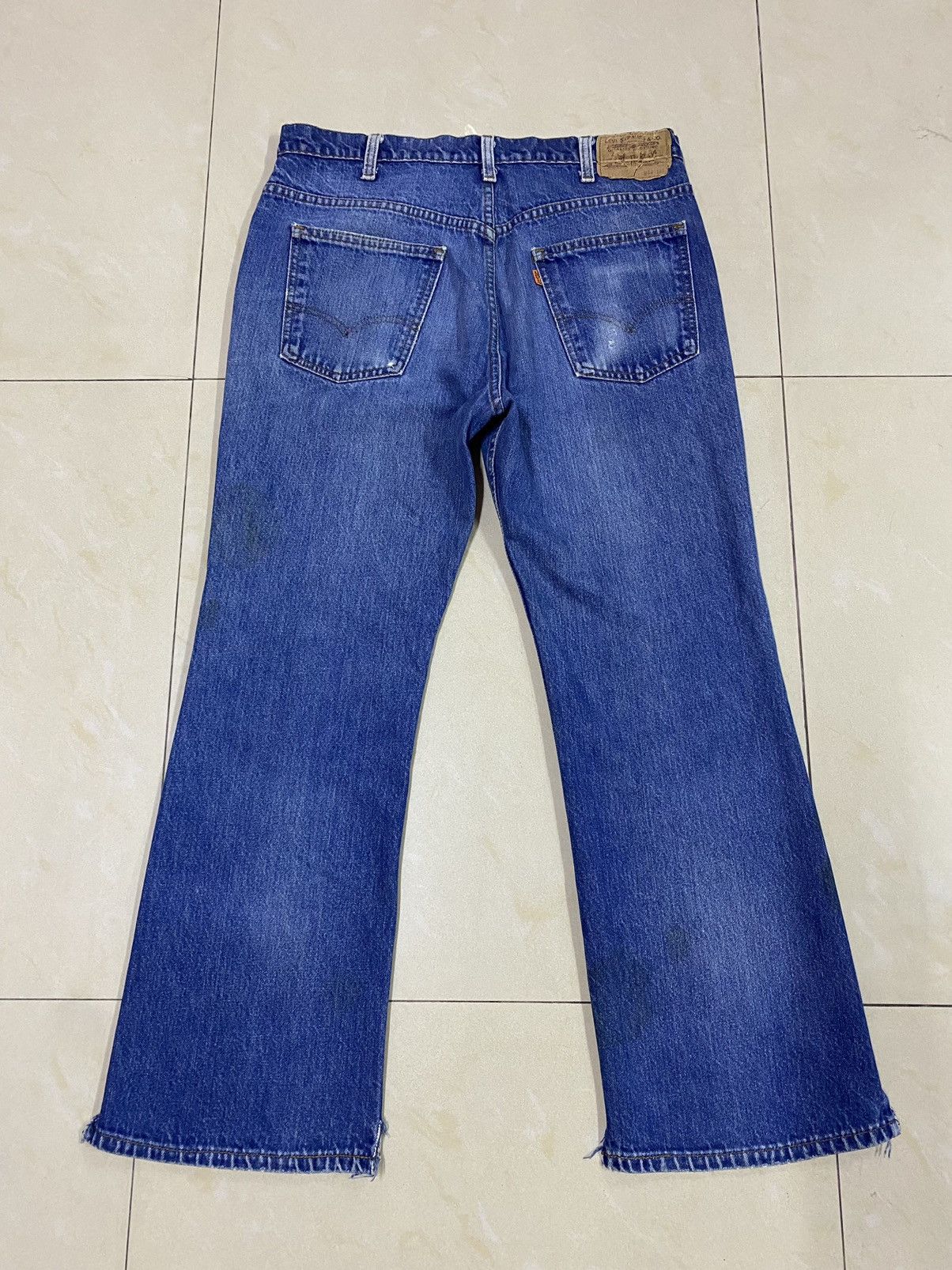 Levi's × Vintage Vintage Levis 517 Orange Tab Distressed Rusty Flared Denim Size US 34 / EU 50 - 2 Thumbnail
