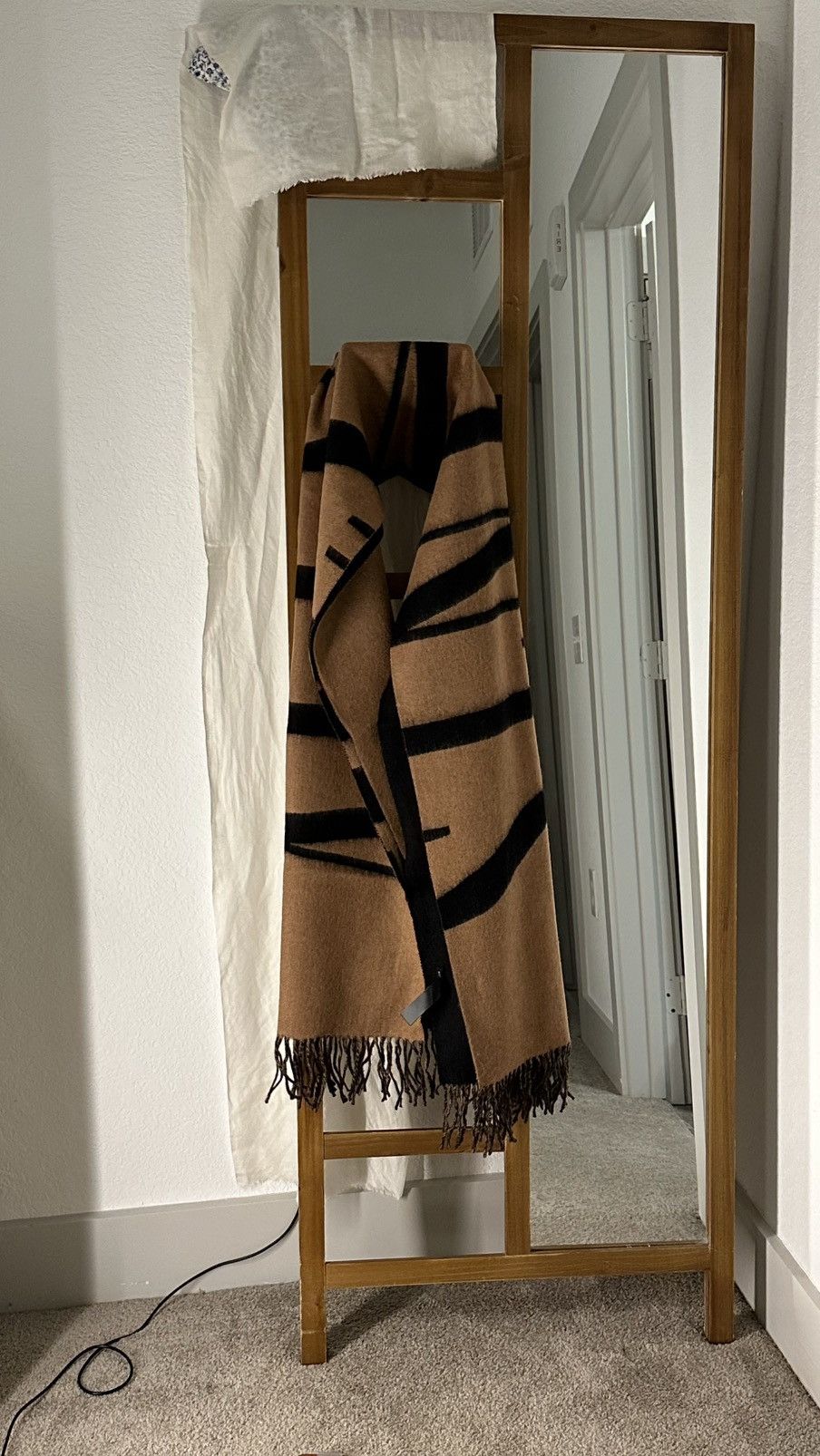 Allsaints Reversible Wool Logo Blanket Scarf Size ONE SIZE - 2 Thumbnail
