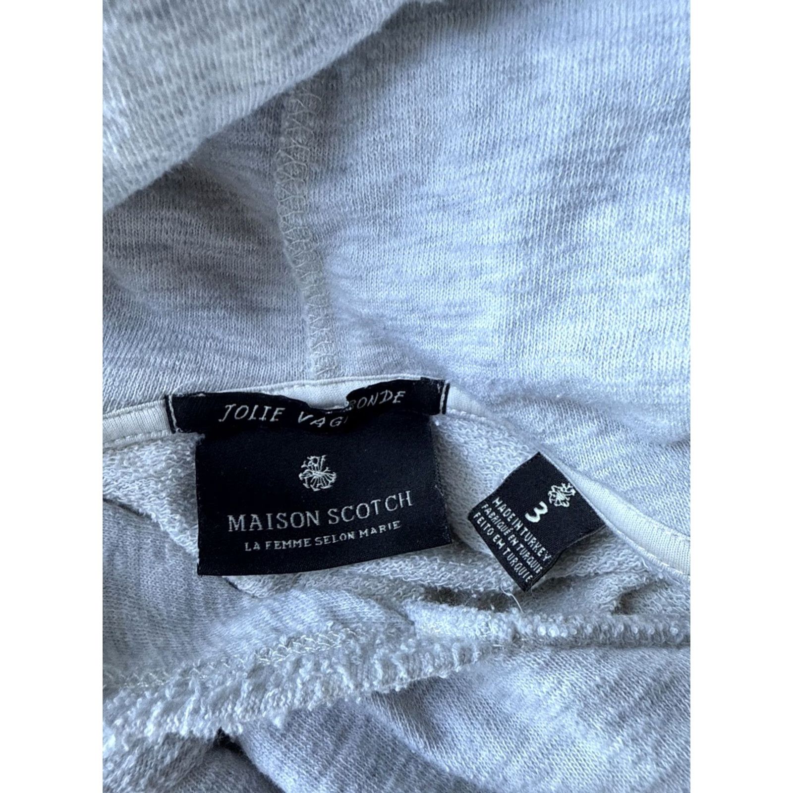 Maison Scotch Maison Scotch Hooded Sweatshirt Women's S Gray Pullover Casual Travel Knit Logo Embroidered Size S / US 4 / IT 40 - 2 Thumbnail