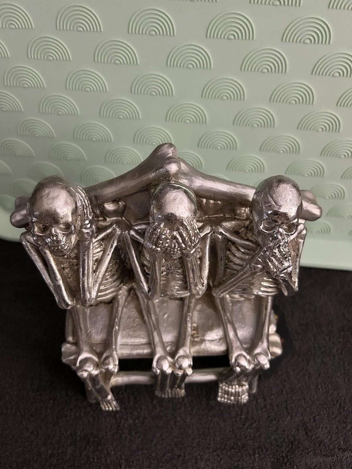 Other Skeletons Hear Speak See No Evil Silve 4lb Tabletop Decor Size ONE SIZE - 2 Thumbnail