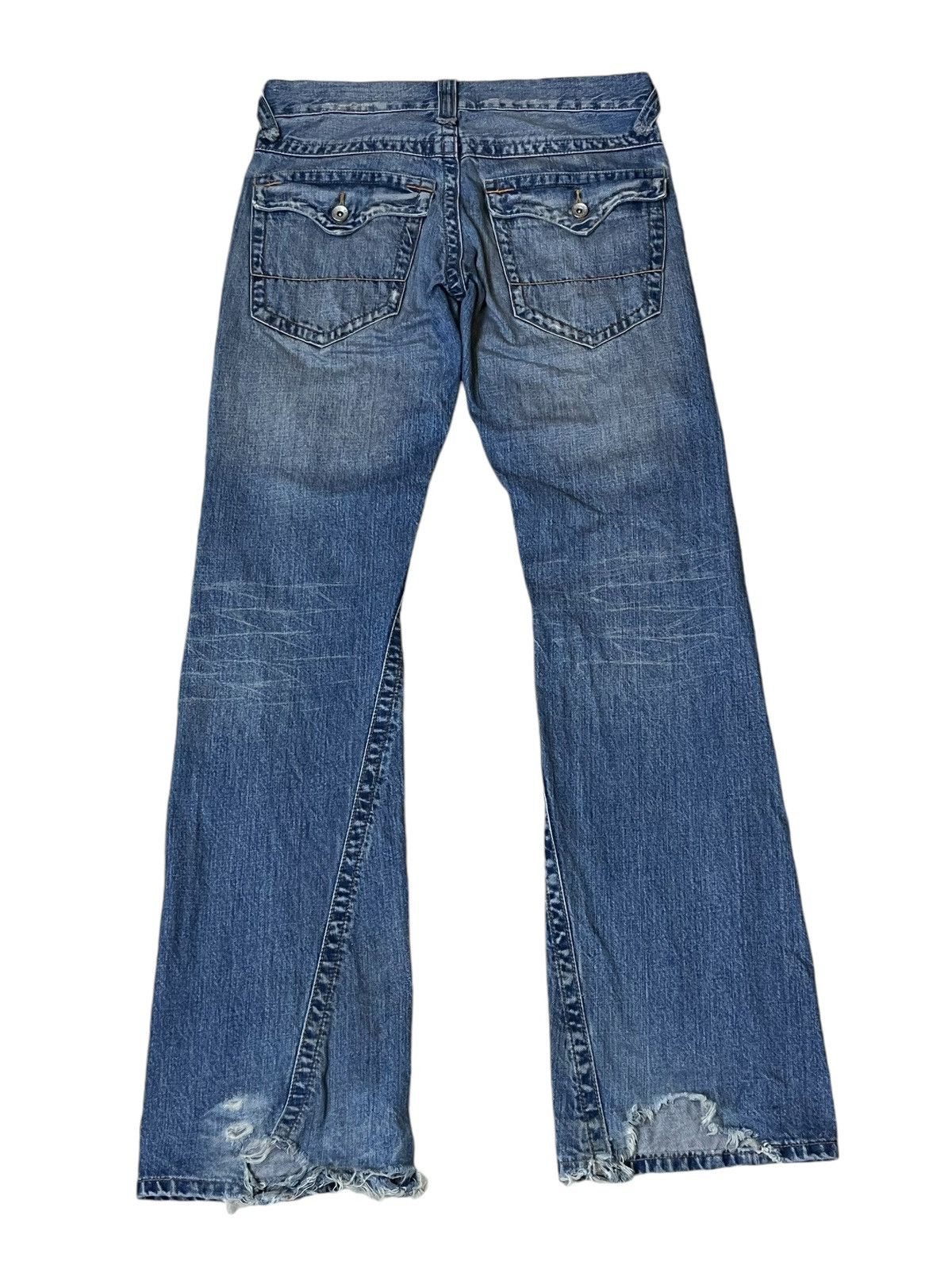 FLARED🔥VINTAGE SEMANTIC DESIGN DISTRESSED FLARE JEANS