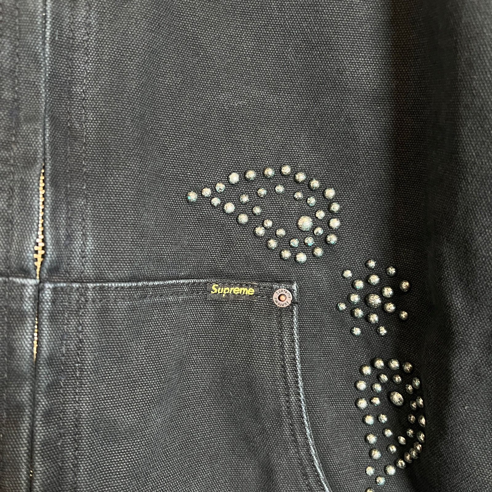 Supreme Supreme FW23 Black Paisley Studded Canvas Work Jacket Size L Size US L / EU 52-54 / 3 - 3 Thumbnail