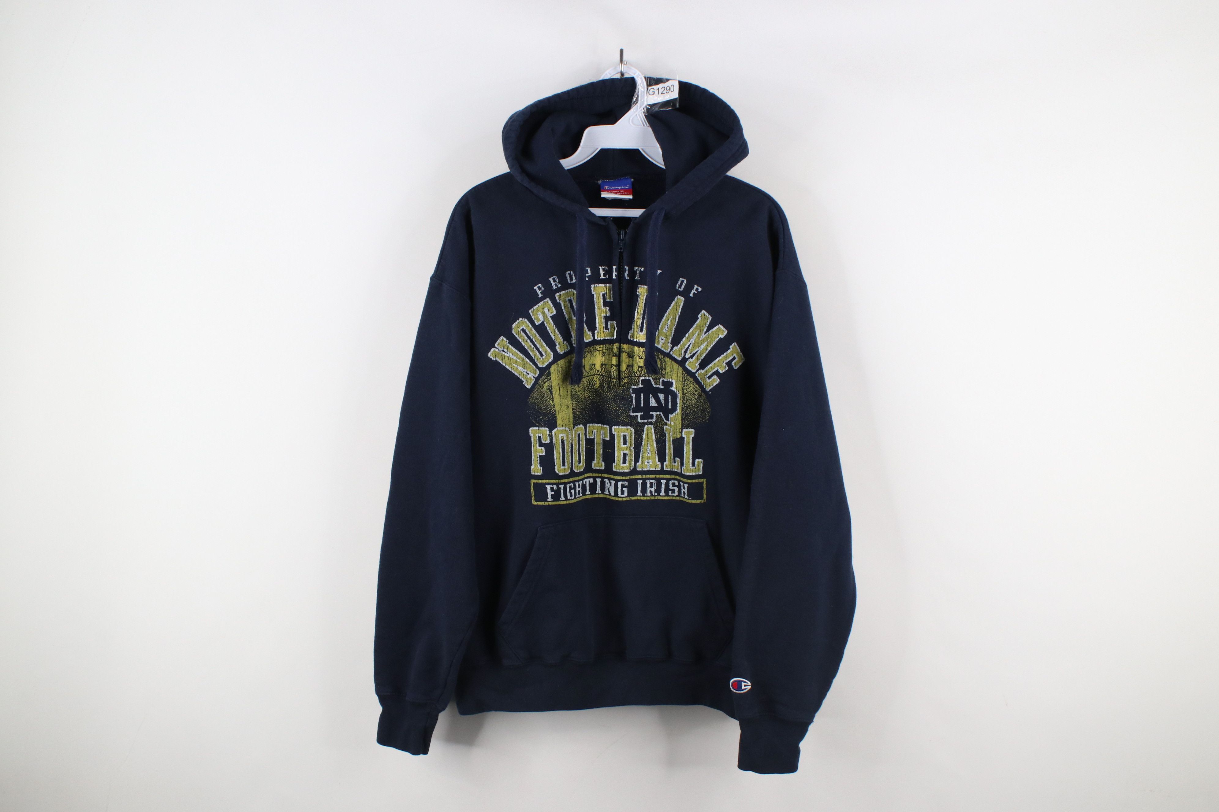 Champion × Vintage Vintage Champion Dame University Football Half Zip Hoodie Size US L / EU 52-54 / 3 - 1 Thumbnail
