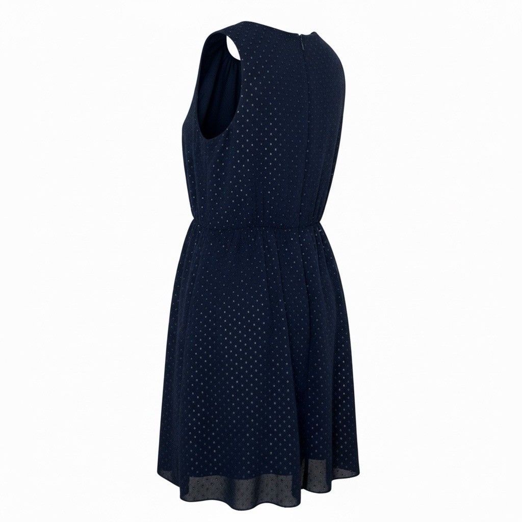 J.Crew J.Crew Navy Swiss Dot Fit Flare Dress12 Neck Sleevless Lined Size XL / US 12-14 / IT 48-50 - 2 Thumbnail