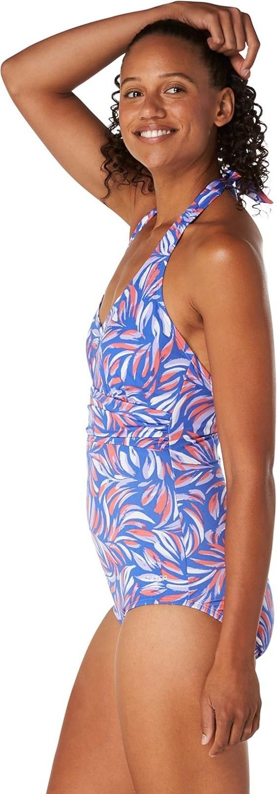 Speedo Speedo Creora Splice High Cut Swimsuit Dazzling Blue ( 10 ) Size 32" / US 10 / IT 46 - 2 Thumbnail