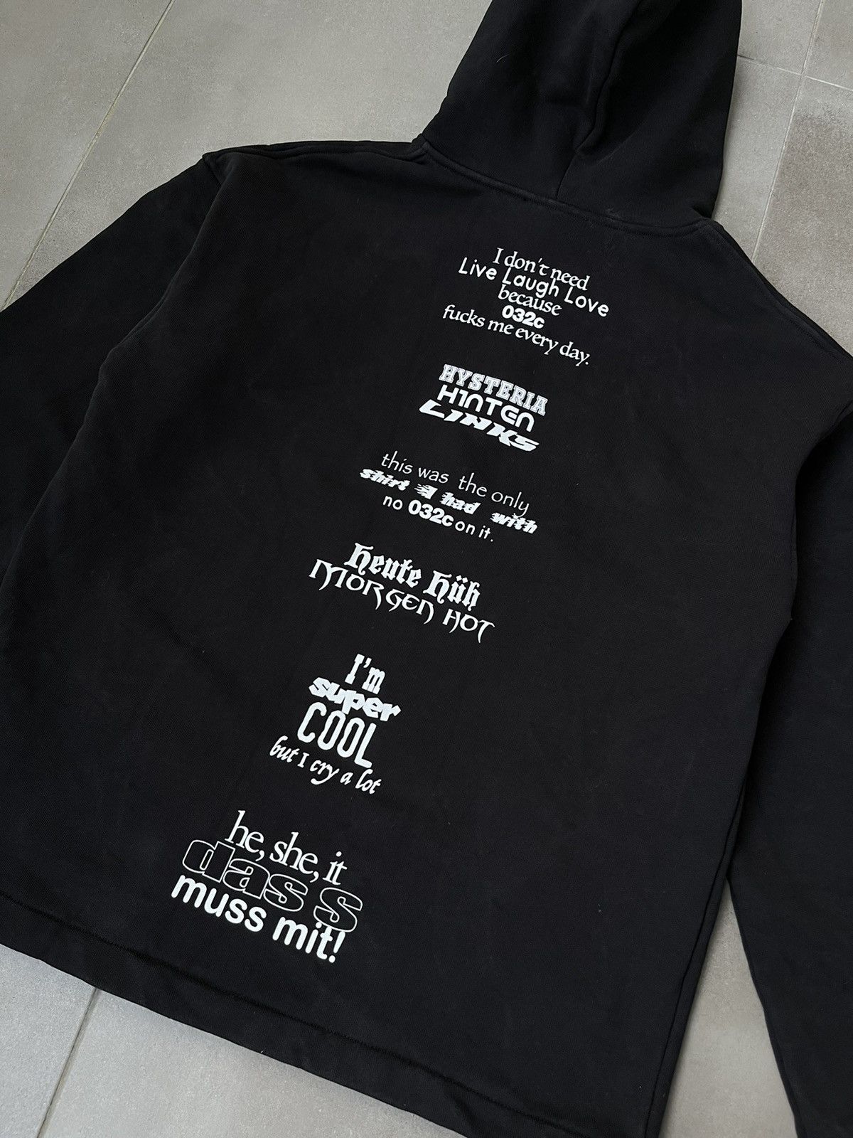 032c SS23 032C "Content" Maxi Black Hoodie Size US M / EU 48-50 / 2 - 15 Thumbnail