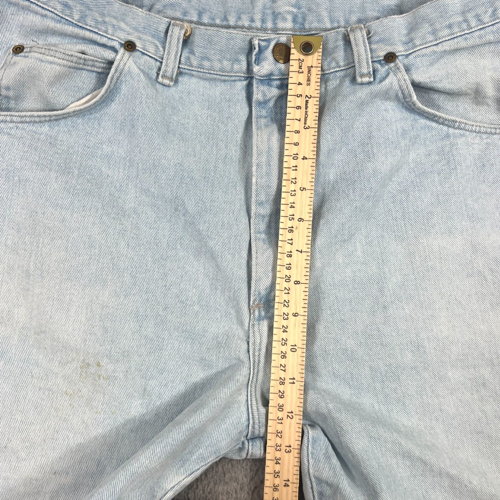 Wrangler VINTAGE Wrangler Shorts Mens Bermuda Denim Light Blue 37 9in Inseam Cut Off Grunge 90s USA Mens Size US 37 - 5 Thumbnail