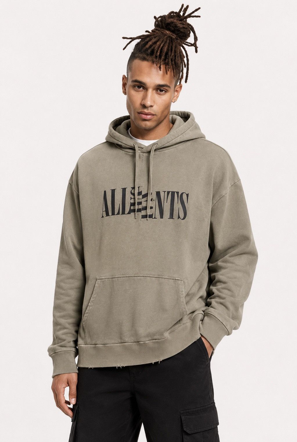 Allsaints Allsaints Nico Oth Hoodie Beige Pullover Top Long Sleeve Size US XL / EU 56 / 4 - 1 Thumbnail